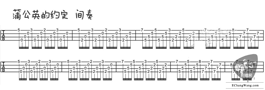 蒲公英的约定ukulele谱前奏