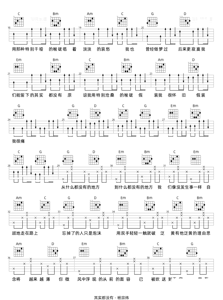 其实都没有吉他谱-杨宗纬-G调原版-优易吉他-2